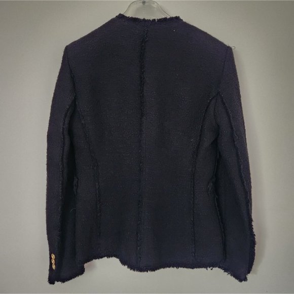 ZARA | Tweed blazer black golden buttons sz S - Picture 4 of 7